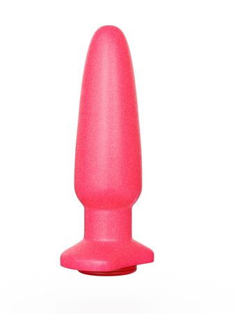 Гладкий розовый анальный плаг - 18,5 см.